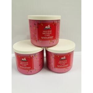 Bath & Body Works Milk Bar Birthday Cake 3-Wick Candle x3
